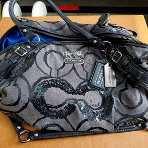 SPARKLY BLACK COACH PURSE